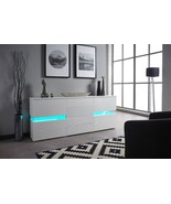 New Stunning High Gloss White LED Light Sideboard Drawers with Remote RR... - £156.83 GBP