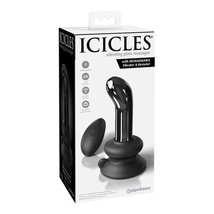 Rechargeable Remote-Controlled Vibrating Curved Glass Massager W/Suction... - £75.48 GBP