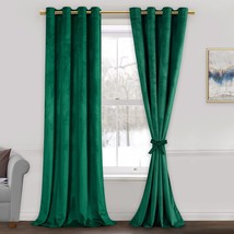 Super Soft Retro Blackout Velvet Drapes Room Darkening Window Drapes, 2 Panels - $55.96