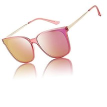 Duco Vintage Retro Round Polarized Sunglasses for Women with UV Protection, W016 - £11.15 GBP