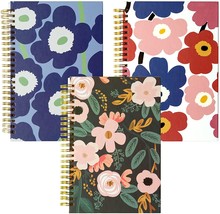 Xyark Line Spiral Notebook, A5 Flower Journals Bulk, 100Gsm Lined Thick, 3 Pack. - £28.75 GBP