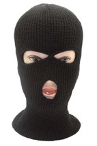 Black 3 Hole Full Ski Cap Balaclava Outdoor Winter Beanie Tactical Hat - £14.55 GBP