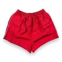 Vintage 80s Running Jogging Soccer Shorts Red Polyester Cotton Pockets 2... - £17.91 GBP