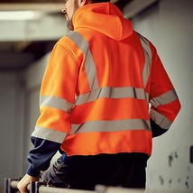 Stay Warm and Visible with Our Hi-Visibility Men&#39;s Thermal Hooded Jacket... - £19.74 GBP+