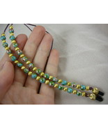 #E-50)  Lt BLUE Cloisonné Eyeglass leash holder chain necklace beaded bead - £21.32 GBP