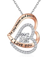 Heart to Heart Necklaces for Women with 925 Sterling Silver&amp; Birthstone ... - £30.44 GBP