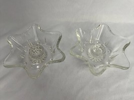 Vintage Star Shaped Glass Candle Holders Set of 2 - £4.62 GBP