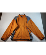 FJ Golf Jacket Mens Large Orange Gray 100% Polyester Long Sleeve Full Zi... - £23.19 GBP