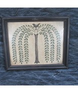 Framed Flowing Embroidery Tree of Life with Bird, Signed - $55.10