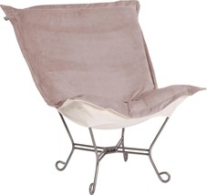 Puff Chair Pouf Howard Elliott Scroll Bella Ash Titanium Frame Polyester Po - £1,118.29 GBP