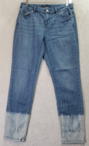 Simply Vera Vera Wang Jeans Womens 6 Blue Denim Cotton Straight Leg Flat Front - £11.84 GBP