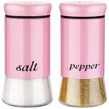 Pink Salt And Pepper Shakers - Pink Kitchen Accessories Decor- 5 Oz Glass Salt A - £16.07 GBP
