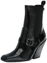 Sam Edelman Suzette Western Boot Black Leather 7.5 Medium - $97.61