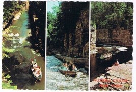 Ausable Canyon New York Postcard Ausable Chasm Boat Ride Table Rock Grand Flume - £2.32 GBP