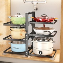 Pots and Pans Organizer for Cabinet, Adjustable Pan Organizer Rack for Under Cab - £43.15 GBP