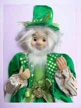 St Patricks Day Irish Lucky Leprechaun Elf Boy Shelf Sitter Doll Home Decor 23&quot; - £37.90 GBP