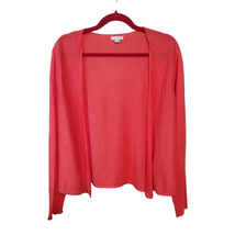 J. Jill Women&#39;s Large Coral Open Front Linen Blend Knit Cardigan  - £28.14 GBP