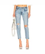 MOUSSY VINTAGE Lewton Rigid Denim button fly distressed tapered jeans si... - $125.00