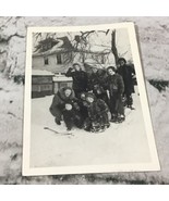 Vintage Photo Neighborhood Kids Boys Winter Snow Christmas 3.5”X 5”  50&#39;... - $14.84