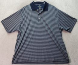 Desert Classic Polo Shirt Mens 2XL Navy Striped Golf Performance Slit Co... - £15.94 GBP