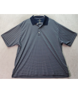 Desert Classic Polo Shirt Mens 2XL Navy Striped Golf Performance Slit Co... - £16.01 GBP