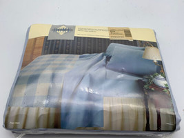 NOS VTG JC Penny Home Collection 180 Thread King Sheet 108&quot; X 102&quot;  Blue Soft - £22.15 GBP