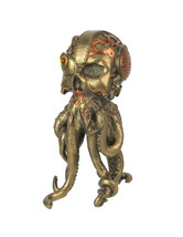 Bronze Copper Finished Steampunk Human Skull Octopus Fantasy Tabletop Statue - £23.72 GBP