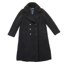 NWT J.Crew Double-breasted Teddy Sherpa Topcoat in Black Plush Coat SP S Petite - £121.01 GBP