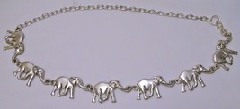 ELEPHANT Theme Women&#39;s Statement BELT Silver Tone Chain Link Adjustable 44&quot; max - £35.93 GBP