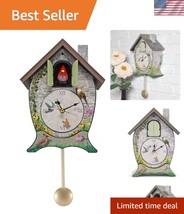 Charming Floral Stone Cuckoo Clock – Peaceful Garden Cottage Design, 14x10 - $1,597.12 MXN