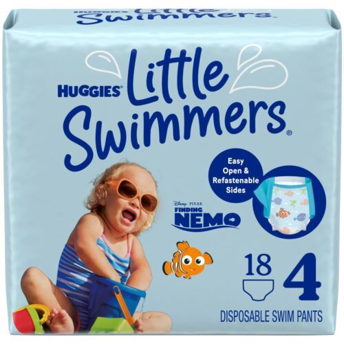 Huggies Little Swimmers Disposable Swimming Diapers, Size 4 (24-34 lbs), 18 Ct - $14.84