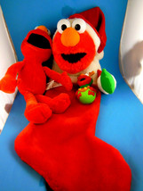 Elmo Christmas Stocking Doll and Ornament Lot Of 3 all excellent  - $31.67