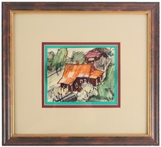 Senza Titolo (Studio Di Case) By Joseph Kapelyan Evidenziatore Su Carta ... - $749.27