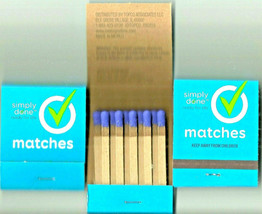 50 packs MATCH BOOKS Blue TiP strike oN Cover cardboard fire matches Sim... - $26.11