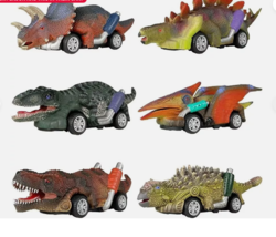 Pull Back Dinosour Cars Set Of 6 Dino Cars Toys For Boys And Girls Birth... - $19.99