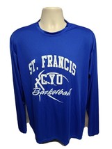 St Francis CYO Basketball Adult Large Blue Long Sleeve Jersey - $334.49 MXN