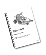HUSQVARNA RIDE ON MOWER - RIDER 16 H - OPERATOR MANUAL REPRINTED - $18.16 CAD