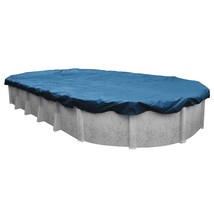 Pool Mate 351218-4PM Heavy-Duty Blue Winter Pool Cover for Oval Above Ground Swi - £67.92 GBP