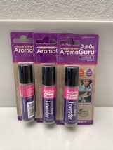 3 Roll On Aroma Guru Aromatherapy Lavender Essential Oil Pure &amp; Natural NEW NIB - £8.88 GBP