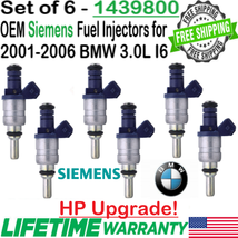 OEM Siemens x6  Fuel Injectors for 2001-2006 BMW 3.0L V6 MPN#1439800 - £140.51 GBP