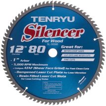 TENRYU SL-30580C 12&quot; Wood Blade 80T 1&quot; Arbor, 0.106 Kerf, 5000 RPM, Mite... - $112.94 CAD