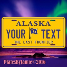 Alaska The Last Frontier ANY TEXT Your Personalized Text Aluminum Vanity License - £14.20 GBP