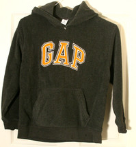Gap Kids 8 M Fleece Hoodie X Soft X Thick Charcoal Gray Orange Boys Girls Nwot - £10.95 GBP