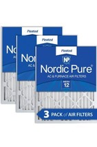 Nordic Pure 14x25x2 MERV 12 Pleated AC Furnace Air Filters 3 Pack - £35.03 GBP