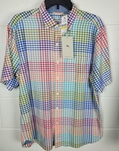 NWT Tommy Bahama Grand View Gingham Button Front Shirt Multicolor Plaid S - £27.96 GBP