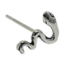 Snake Nose Stud Serpent 22g (0.6 mm) 925 Sterling Silver Straight L Bendable Pin - £5.24 GBP