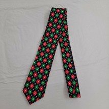 Necktie Men&#39;s Tie Christmas Plaid Snowflake 3 Inch Red Green White - £10.90 GBP