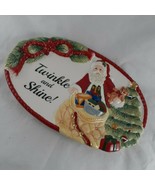 Fitz &amp; Floyd Twinkle and Shine Christmas Canape Cookie Plate Ceramic Can... - $21.77