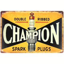 Champion Spark Plugs Vintage Novelty Metal Sign 8&quot; x 12&quot; - £7.03 GBP