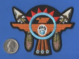 Thunderbird With Arrows / Feathers Iron On Embroidered Patch 4&quot; X 3 1/8&quot; - $7.79